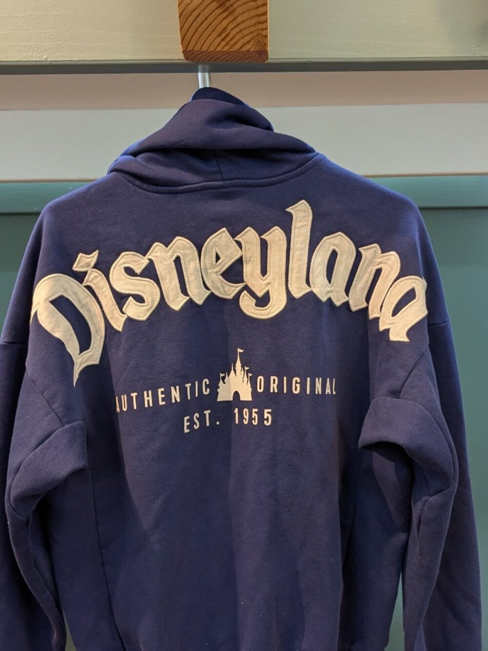 Disneyland XS Blue Full-zip Hoodie with applique
